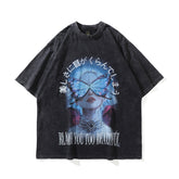 T-shirt imprimé ample à manches courtes pour homme Style rétro