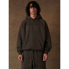 Fog Essentials Hoodie Unisex Flocking Logo Loose Hooded Sweater