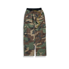 Mens Vintage Pants Multi-pocket-breasted camouflage slacks MIJKO
