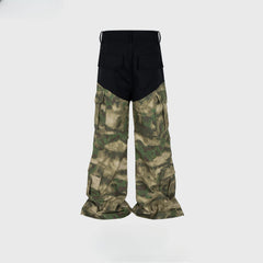 Men's Vintage Pants Men's Women's Camouflage Tooling Micro-wide-footed Casual Pants MIJKO