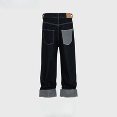 Mens Vintage Pants men's women's retro clean fit straight jeans washed color matching MIJKO