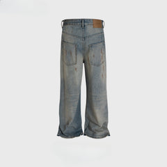 Men's Vintage Pants Rust-dyed white trousers men's and women's jeans MIJKO