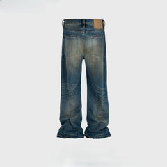Men's Vintage Pants Men's Women's Washed Old Jeans Loose Wide Leg Straight Pants MIJKO