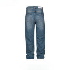 Men's Vintage Pants Men's Women's Washed White Trousers Straight Jeans MIJKO