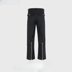 Men's Vintage Pants Men's Women's Zipper Pants Wide Feet Tide Casual MIJKO
