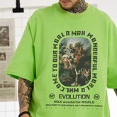 Men T Shirt Printed Short-Sleeved T-shirt Men and Women Loose