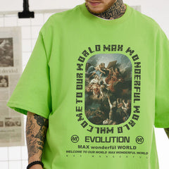 T-shirt homme imprimé à manches courtes, ample pour hommes et femmes