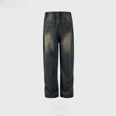 Men Vintage Pants retro washing water old trousers men's and women's straight jeans MIJKO