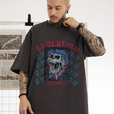 Men T Shirt Skull Graffiti Printing Short Sleeve T-shirt
