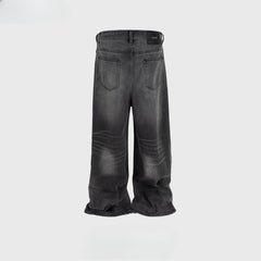 Men Vintage Pants women's retro washed old jeans breasted design men's and women's trousers MIJKO