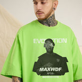 Men T Shirt Summer Retro Portrait Printing round Neck Short Sleeve