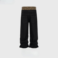 Men's Vintage Pants Splicing Straight Jeans Men's and Women's Trousers MIJKO