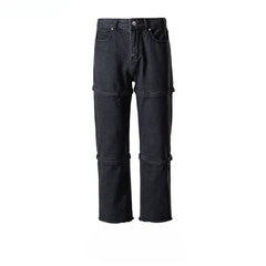 Men's Vintage Pants Men's Women's Autumn and Winter Zipper Pants Jeans MIJKO