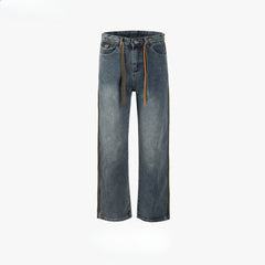Men's Vintage Pants Trousers High Street Men's and Women's Spliced Jeans MIJKO