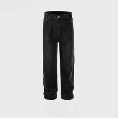 Men Vintage Pants Men's Women's Vintage Washing Water Old Trousers Slim Straight Jeans MIJKO