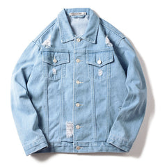 Printemps Hommes Denim Manteau Extérieur Costume Grande Taille Lâche Étudiant Jean Manteau Hommes Veste En Jean