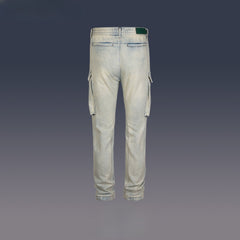 Men's Vintage Pants Washed Trousers Men's and Women's Old Straight Jeans MIJKO