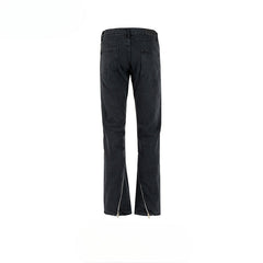 Men's Vintage Pants autumn and winter zipper trousers men's and women's wide feet MIJKO