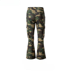 Mens Vintage Pants Men's Women's Hip Hop Camo Wide-footed Flared Casual Pants MIJKO