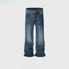 Men's Vintage Pants Men's Women's Washed Pants Straight Jeans MIJKO