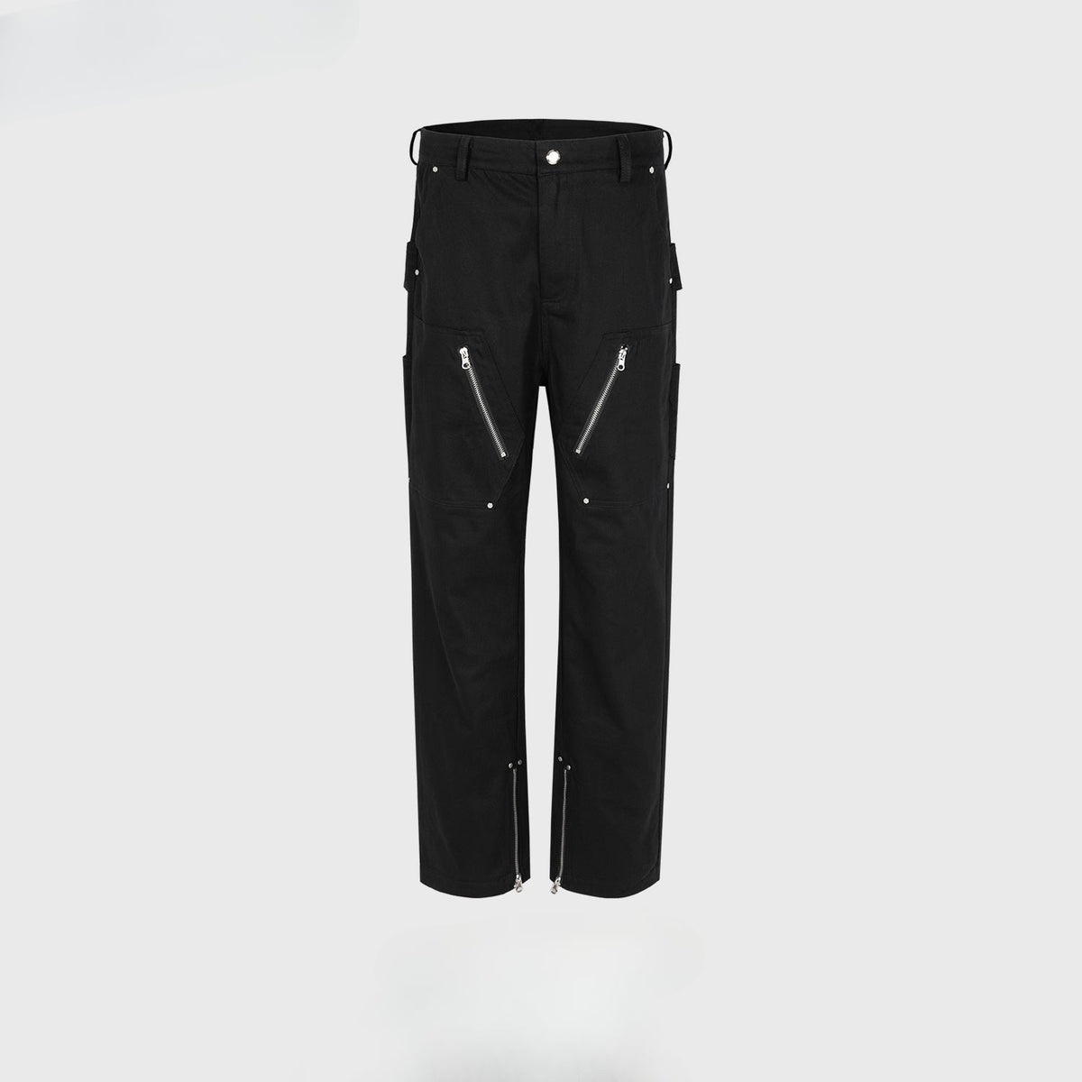 Men Vintage Pants Zipper Pants Splicing Zipper Casual Overalls MIJKO