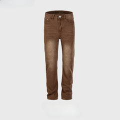 Men Vintage Pants Washed Old Trousers Slim-Fit Jeans MIJKO