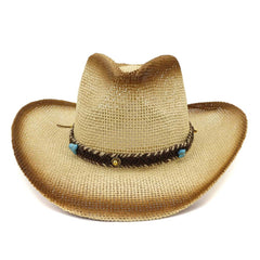 Chapeaux de cowboy en paille Chapeau de cowboy en paille Chapeau de soleil d'extérieur Chapeau de plage