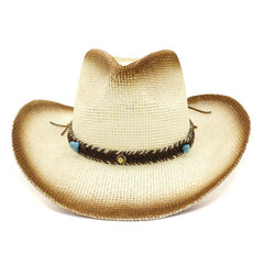 Chapeaux de cowboy en paille Chapeau de cowboy en paille Chapeau de soleil d'extérieur Chapeau de plage