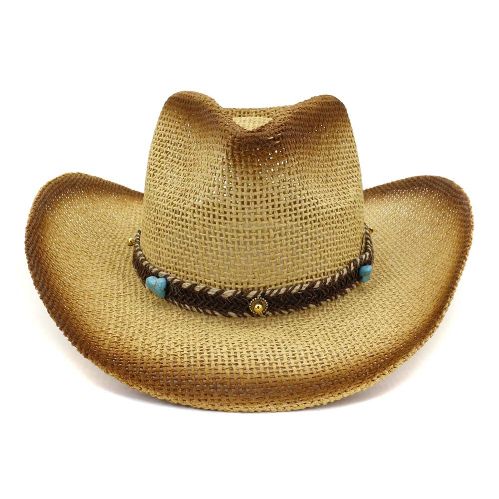 Chapeaux de cowboy en paille Chapeau de cowboy en paille Chapeau de soleil d'extérieur Chapeau de plage