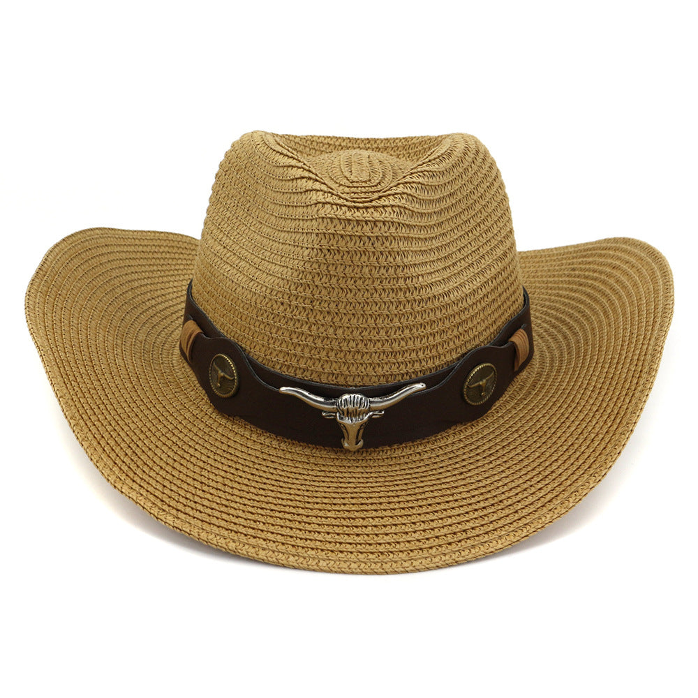 Chapeaux de Cowboy en Paille Chapeau de Plage de Mer Extérieur Herbe de Cowboy
