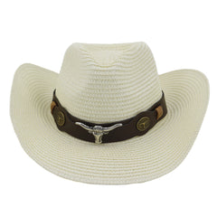 Chapeaux de Cowboy en Paille Chapeau de Plage de Mer Extérieur Herbe de Cowboy