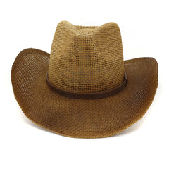 Chapeaux de cowboy en paille Chapeau de cowboy en paille pour hommes et femmes Protection solaire pour l'extérieur et la mer