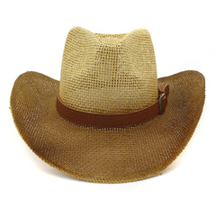 Chapeaux de cowboy en paille pour hommes et femmes Chapeau de cowboy en paille Chapeau de plage en bord de mer pour l'extérieur
