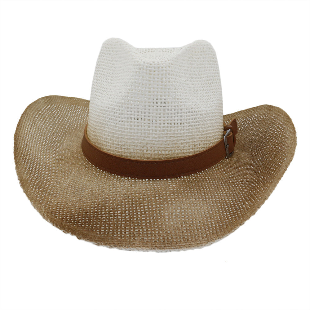 Chapeaux de cow-boy en paille pour hommes et femmes Chapeau de cow-boy en paille pour la plage