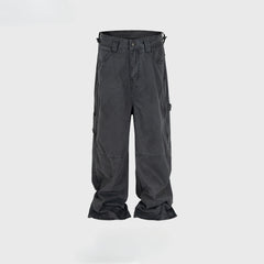 Mens Vintage Pants American vintage stitching overalls straight MIJKO