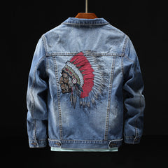Veste en Jean Printemps et Automne Homme Grande Taille Veste Ample Vêtements en Jean Homme Veste en Jean