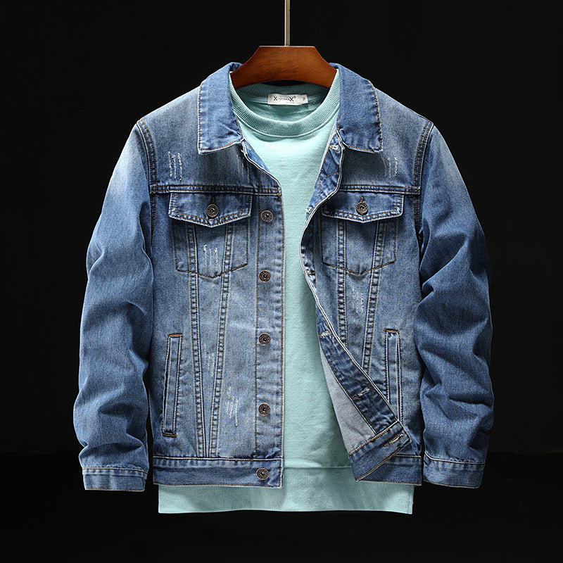 Veste en Jean Printemps et Automne Homme Grande Taille Veste Ample Vêtements en Jean Homme Veste en Jean