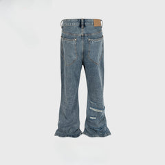 Men Vintage Pants washed and old micro-pull trousers men's and women's design jeans MIJKO