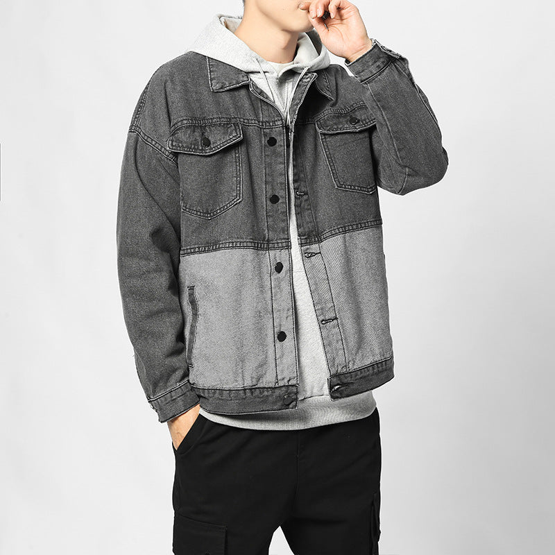 Men's Denim Coat Spring and Autumn Multicolor Jacket Denim Clothing plus Size Loose Men's Clothing Men Denim Jacket