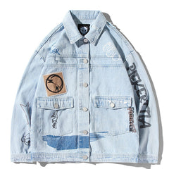 Blouson en Jean Printemps Homme Tendance Coupe Ample Grande Taille Haut Homme Décontracté Court en Jean Blouson Jean Homme