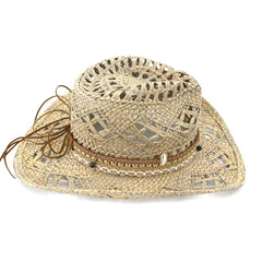 Chapeaux de cowboy en paille Chapeaux en jean pour hommes et femmes Chapeaux de paille Protection solaire Chapeaux de soleil
