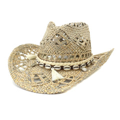Chapeaux de cowboy en paille Chapeau de cowboy tressé Chapeau de paille naturel Chapeau de soleil