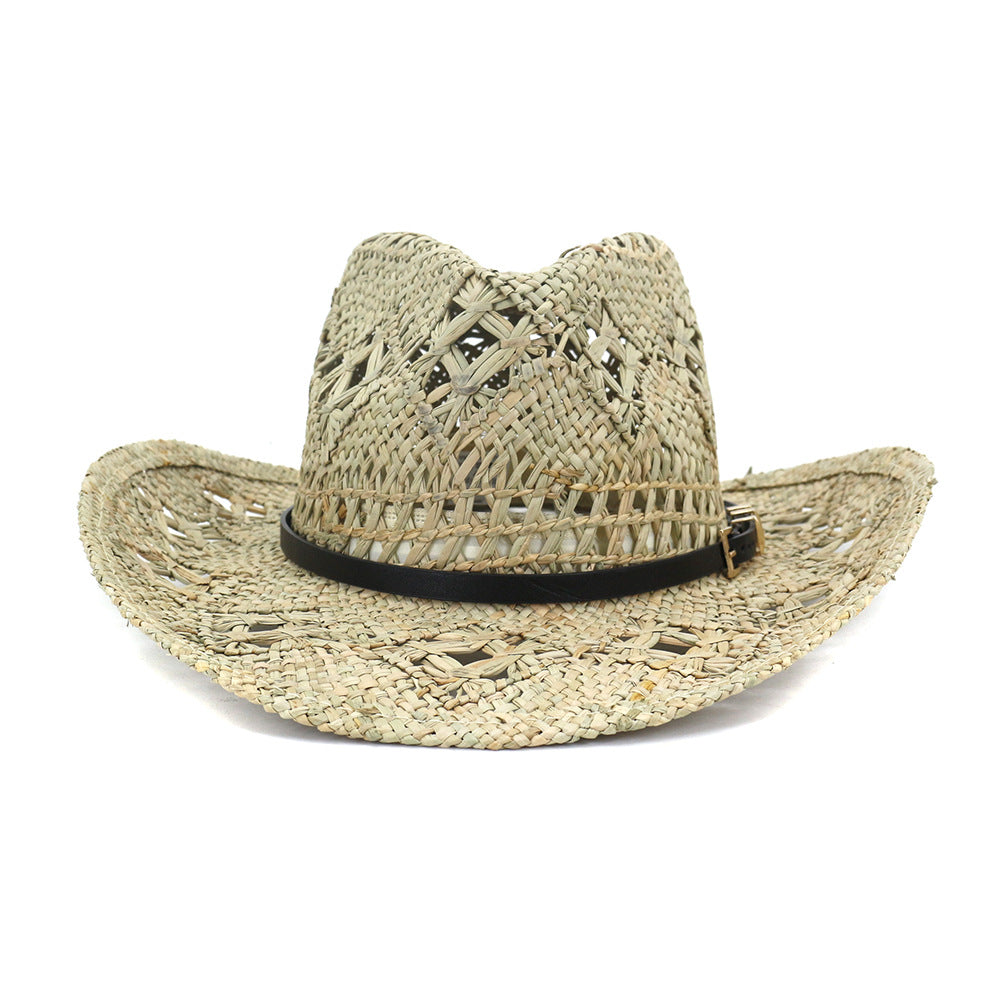 Chapeaux de Cowboy en Paille Chapeau de Cowboy Homme et Femme Protection Solaire Chapeau de Soleil