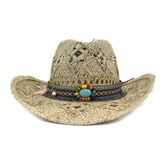 Chapeaux de cowboy en paille Chapeaux en jean pour hommes et femmes Protection solaire Chapeau de soleil