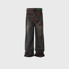 Mens Vintage Pants Washed Straight Jeans MIJKO