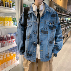 Veste en jean printemps et automne pour hommes, veste à revers ample, grande taille pour hommes