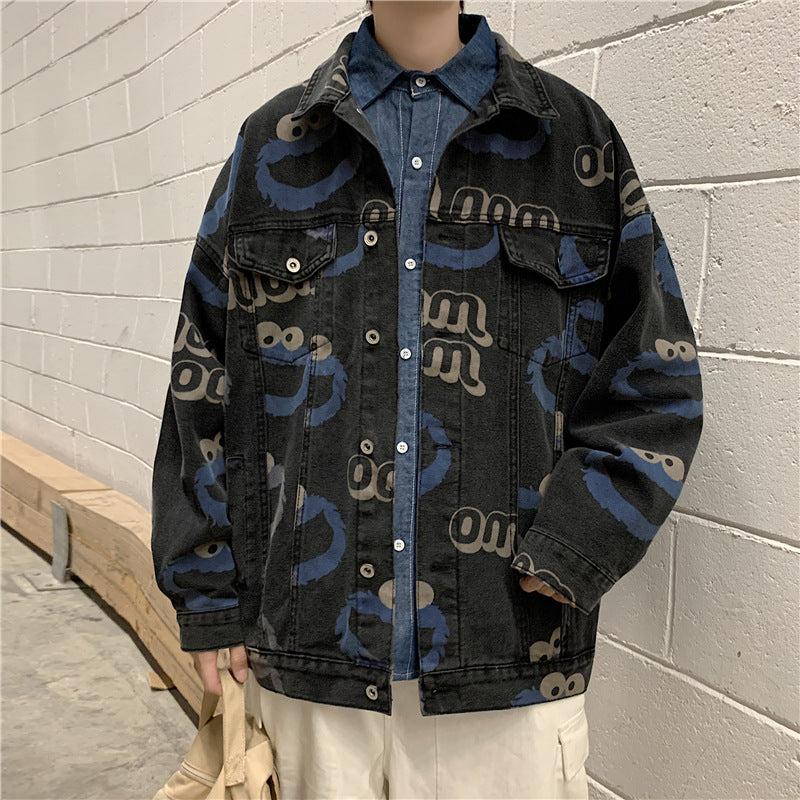 Veste en jean printemps et automne pour hommes, veste à revers ample, grande taille pour hommes