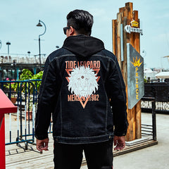 Plus Size Men's Clothing Loose Denim Jacket Printed Men's Denim Jacket Casual N1807men Denim Jacket