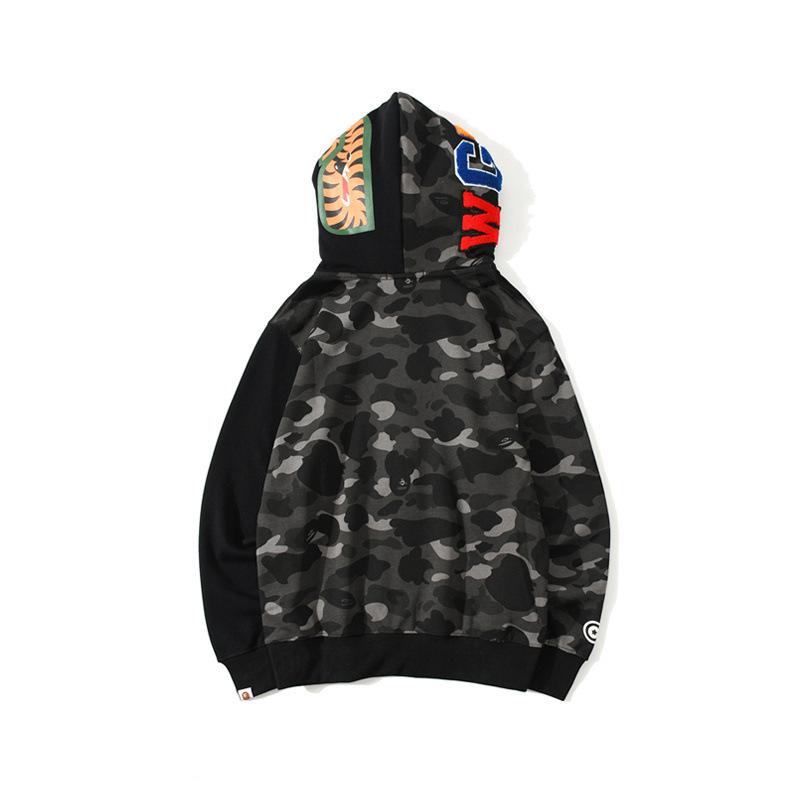 Bathing AAp Hoodie Autumn and Winter Camouflage Shark Double Hood Sweatshirt Couple Coat Hip Hop Men and Women