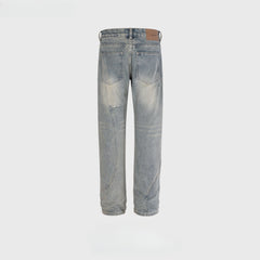 Men's Vintage Pants Spliced trousers men's and women's washing water high street trendy jeans MIJKO